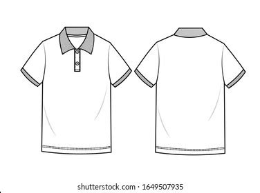 Polo Shirt Technical Fashion Flat Sketch: vetor stock (livre de direitos) 2137464041 | Shutterstock