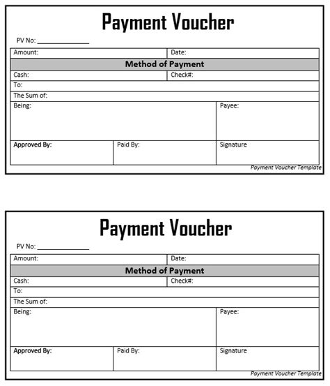 Payment Voucher Sample Doc | Master of Template Document