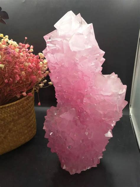 2548g Beautiful Pink Quartz Crystal Cluster Specimen feng shui crystals-in Stones from Home ...