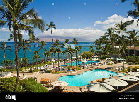 Wailea Beach Marriott Resort Spa swimming pool area Maui Hawaii Stock ...