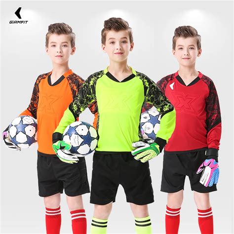 Kids Adult Goalkeeper Uniforms Suit Football Jerseys Pants Soccer ...