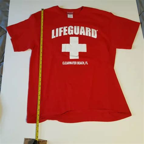 VINTAGE CLEARWATER BEACH Florida Pamela Anderson Lifeguard shirt Bay watch Surf $8.00 - PicClick