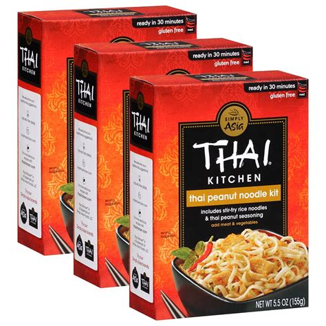 (3 pack) (3 Pack) Thai Kitchen Gluten Free Thai Peanut Stir Fry Noodle Kit, 5.5 oz - Walmart.com