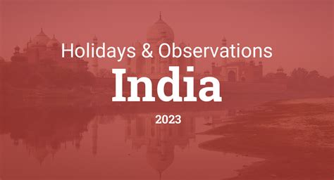 Holidays and Observances in India in 2023