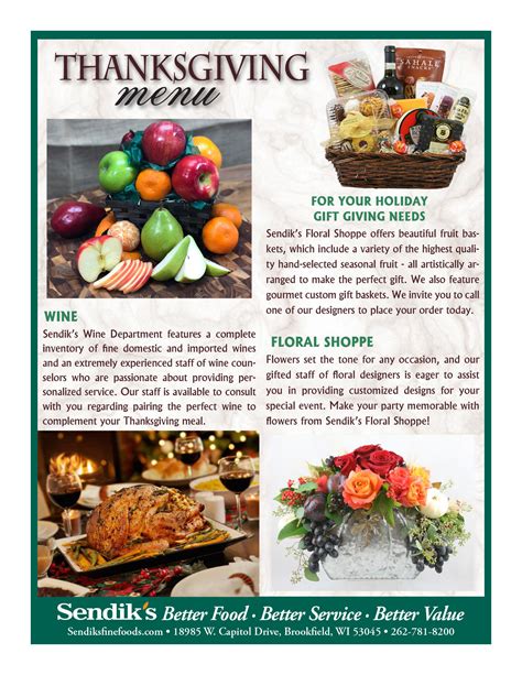 Thanksgiving Menu - Sendik's Fine Foods