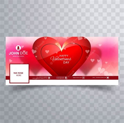 Free Vector | Abstract valentine's day facebook cover design illustration