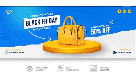 Premium PSD | Black friday sale facebook banner template