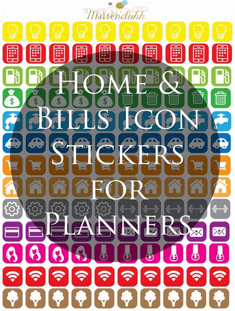 MsWenduhh Planning & Printable: Home & Bill Icons Stickers
