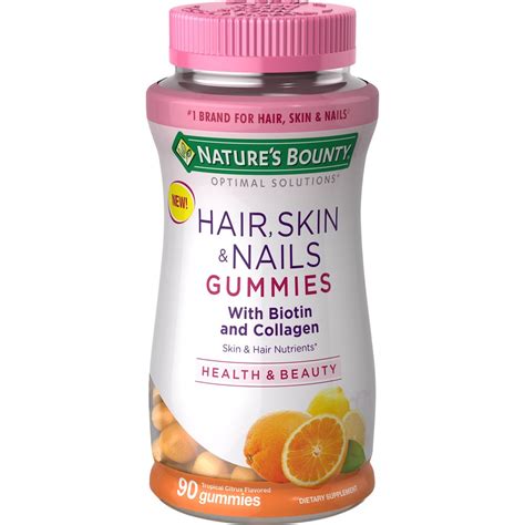 Nature's Bounty Hair Skin and Nails With Collagen and Biotin, Gummies, 90 Ct - Walmart.com ...