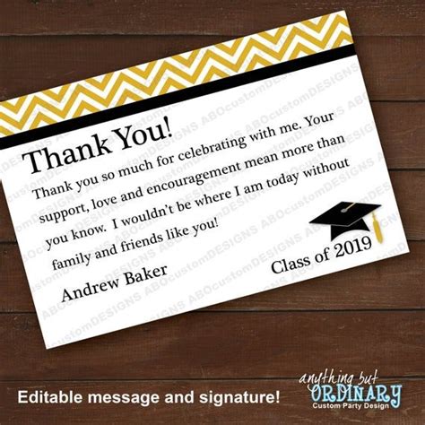 Graduation Party Thank You Note Template