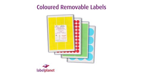 Removable coloured labels on A4 sheets | Labelplanet