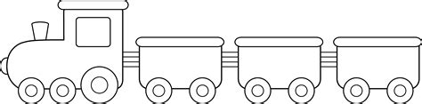 Cute Colorable Train Design - Free Clip Art