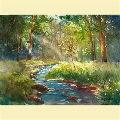Watercolor Landscape Paintings, Watercolor Trees, Easy Watercolor, Landscape Art, Watercolour ...