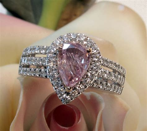 RARE Natural 'Fancy Intense Purplish-Pink' Diamond Engagement Ring | Pink diamond engagement ...