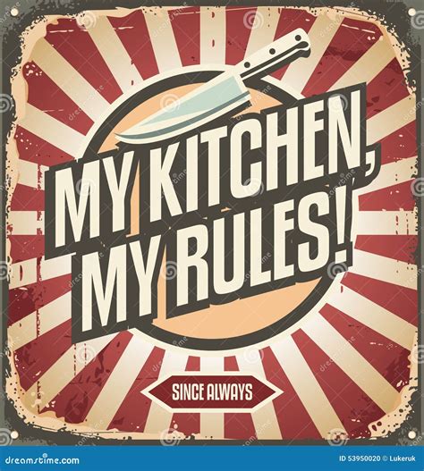 Vintage Kitchen Sign Stock Vector - Image: 53950020