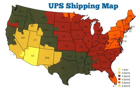 Ups Shipping Map Chart
