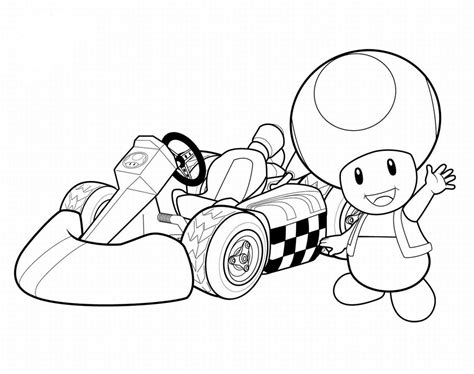 Toad coloring page from Mario Kart to print and color