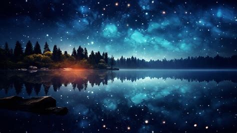 Premium AI Image | night landscape with stars