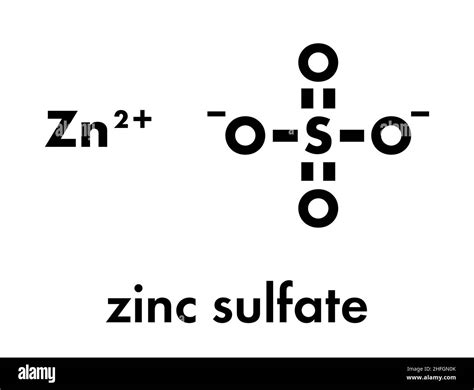 Zinc sulfate, chemical structure. Skeletal formula Stock Vector Image ...