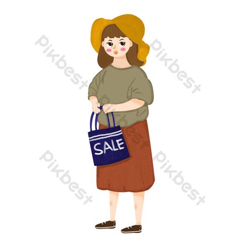 11 Double Cartoon Shopping Characters PNG Images | PSD Free Download - Pikbest