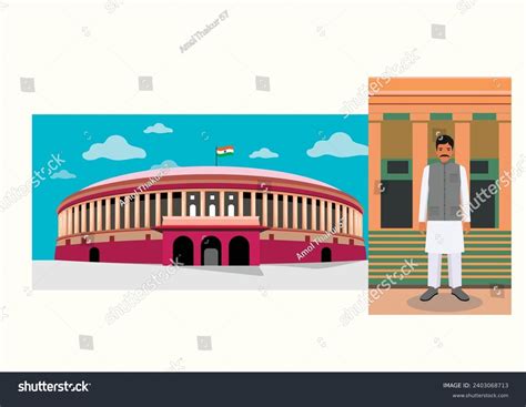 Parliament India Vector Illustration India Landmarks Stock Vector ...