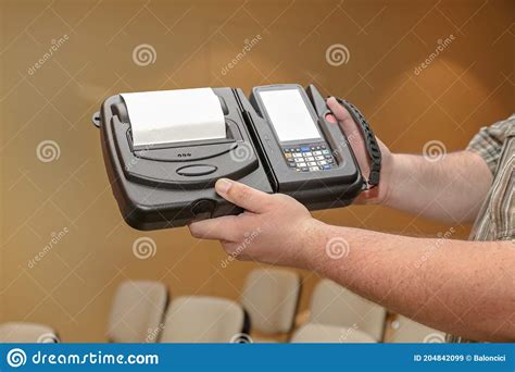 Portable Barcode Printer stock image. Image of information - 204842099