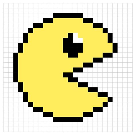 Easy Pixel Art Pixel Art Grid Pixel Pacman Pac Man Pixel Macrame | The ...