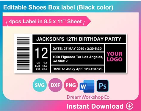 Treat Boxes, Favor Boxes, Silhouette Studio, Label Templates, Labels & Tags, Shoe Box, Svg Cuts ...