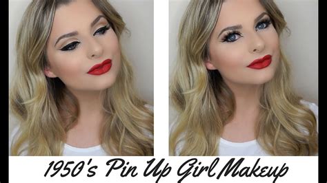 50's Inspired Pin Up Girl Makeup Tutorial | Emily Berry - YouTube