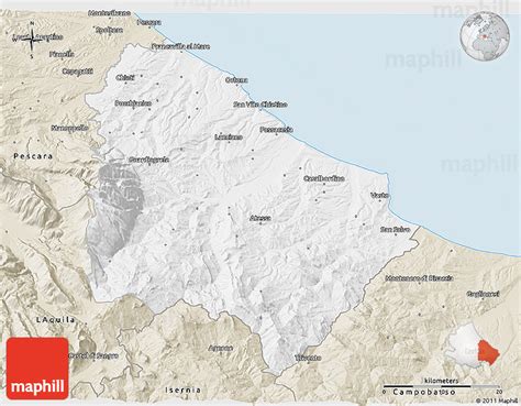 Classic Style 3D Map of Chieti