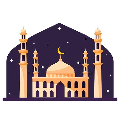 Premium Vector | Cartoon taj mahal building in the night ramadan kareem ...