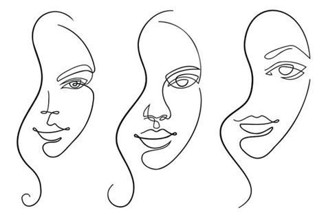 Painting Single Line Faces Single Line Female Faces Paintings Abstract Faces Line Art Abstract ...