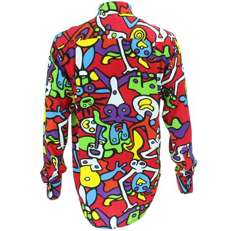 Mens Shirt Loud Originals Rayon REGULAR FIT Long Sleeve TIFFY PRINT Retro Dance | eBay