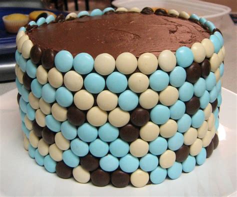 blue and brown m & m cake | vanilla layer cake with vanilla … | Flickr