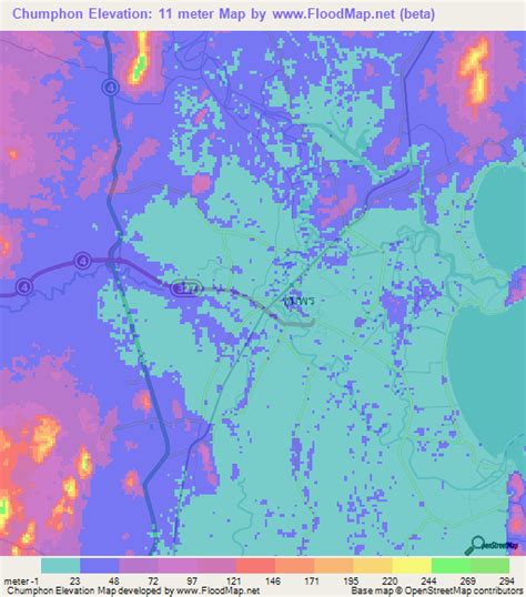 Elevation of Chumphon,Thailand Elevation Map, Topography, Contour