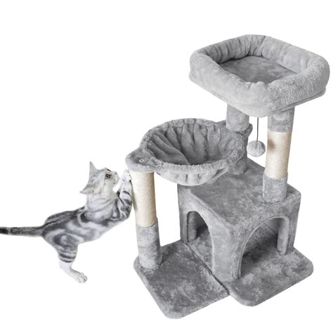 Pesofer Cat Tree, Small Cat Tower with Sisal Scratching Post and ...