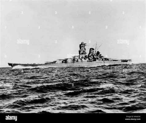 Japanese battleship Yamato on trial off Sata Point Western Inland Sea ...