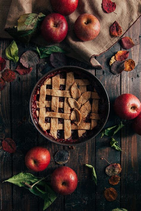 "Rustic Apple Pie On Wooden Table" by Stocksy Contributor "Nataša Mandić" | Rustic food ...