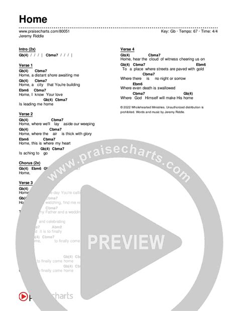 Home Chords PDF (Jeremy Riddle) - PraiseCharts