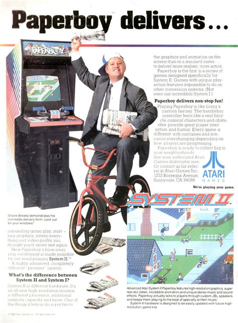 The Arcade Flyer Archive - Video Game Flyers: Paperboy, Atari Games Corporation