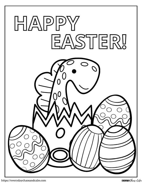 Free Printable Dinosaur Easter Coloring Pages