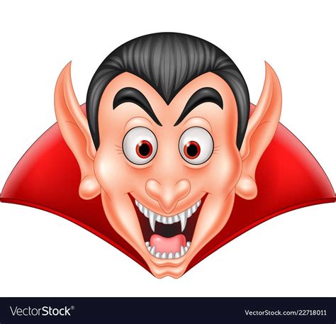 Cartoon vampire head isolated on white background vector image on VectorStock