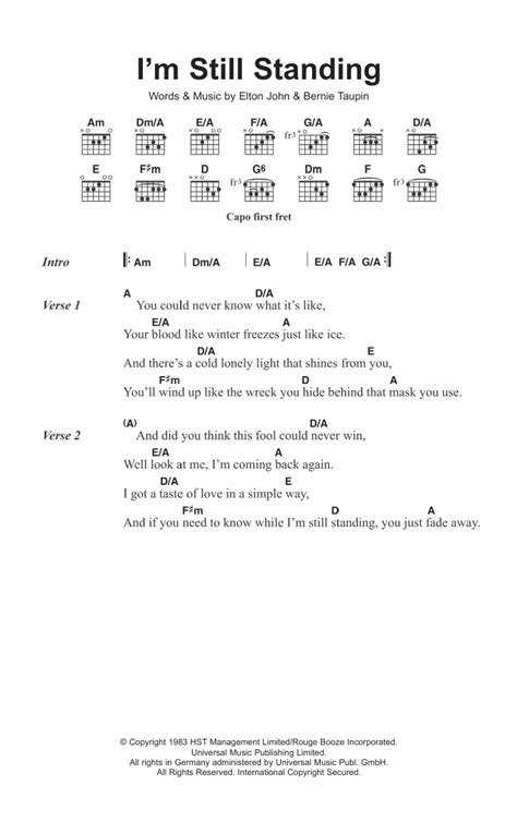 I'm Still Standing by Elton John - Guitar Chords/Lyrics - Guitar Instructor