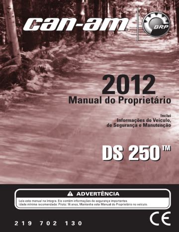 Can-Am DS 250 2012 Manual do proprietário | Manualzz