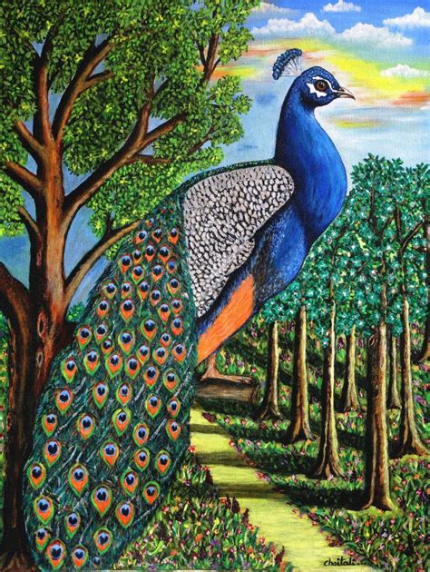 The Peacock-The National Bird of India Painting by Chaitali Maji | Saatchi Art