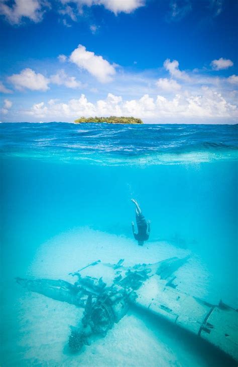 Free diving Japanese plane wreck in Saipan by Pete Leong. | Saipan ...