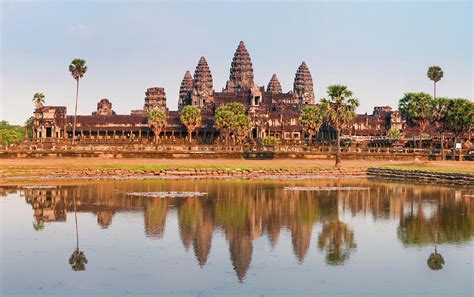 Panorama Of Angkor Wat Cambodia Ruins by Leezsnow