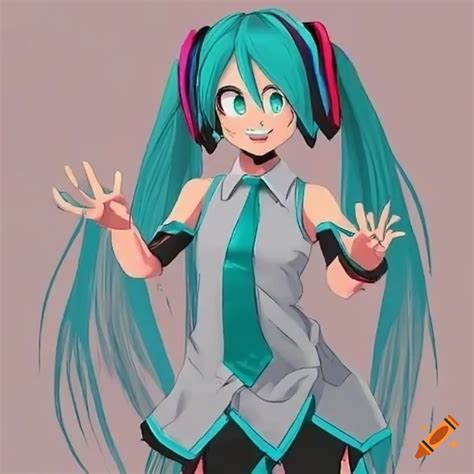 Hatsune miku in my hero academia style on Craiyon