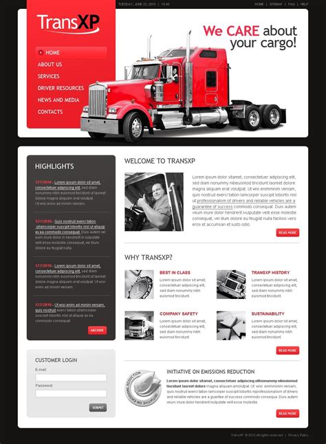 Trucking Website Template #31612