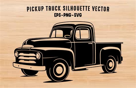 Pickup Truck Vector Black Silhouette Graphic by Gfx_Expert_Team ...